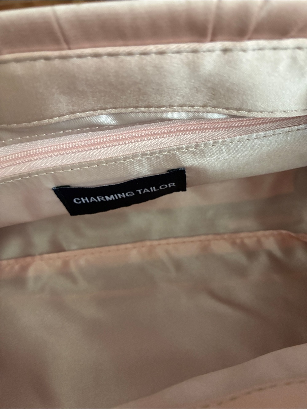 Charming Tailor Satin Pleated Clutch in Blush - Picture 4 of 6